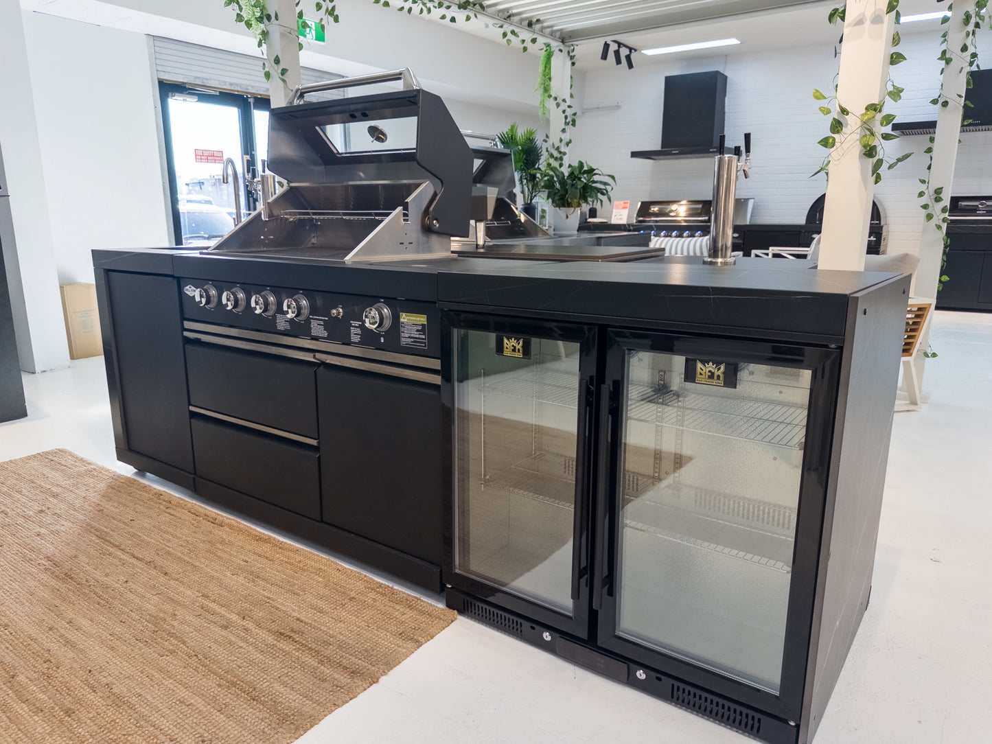Floor Stock Rockpool 4 Burner + Wok BBQ Kitchen Package | Inc Sink + 208L Bar Fridge