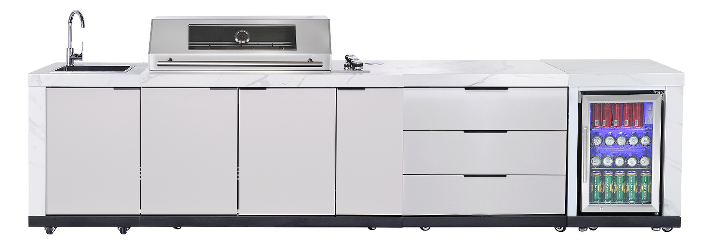 3 Draw Storage Module 580MM Suits Rockpool White Teppanyaki Grills