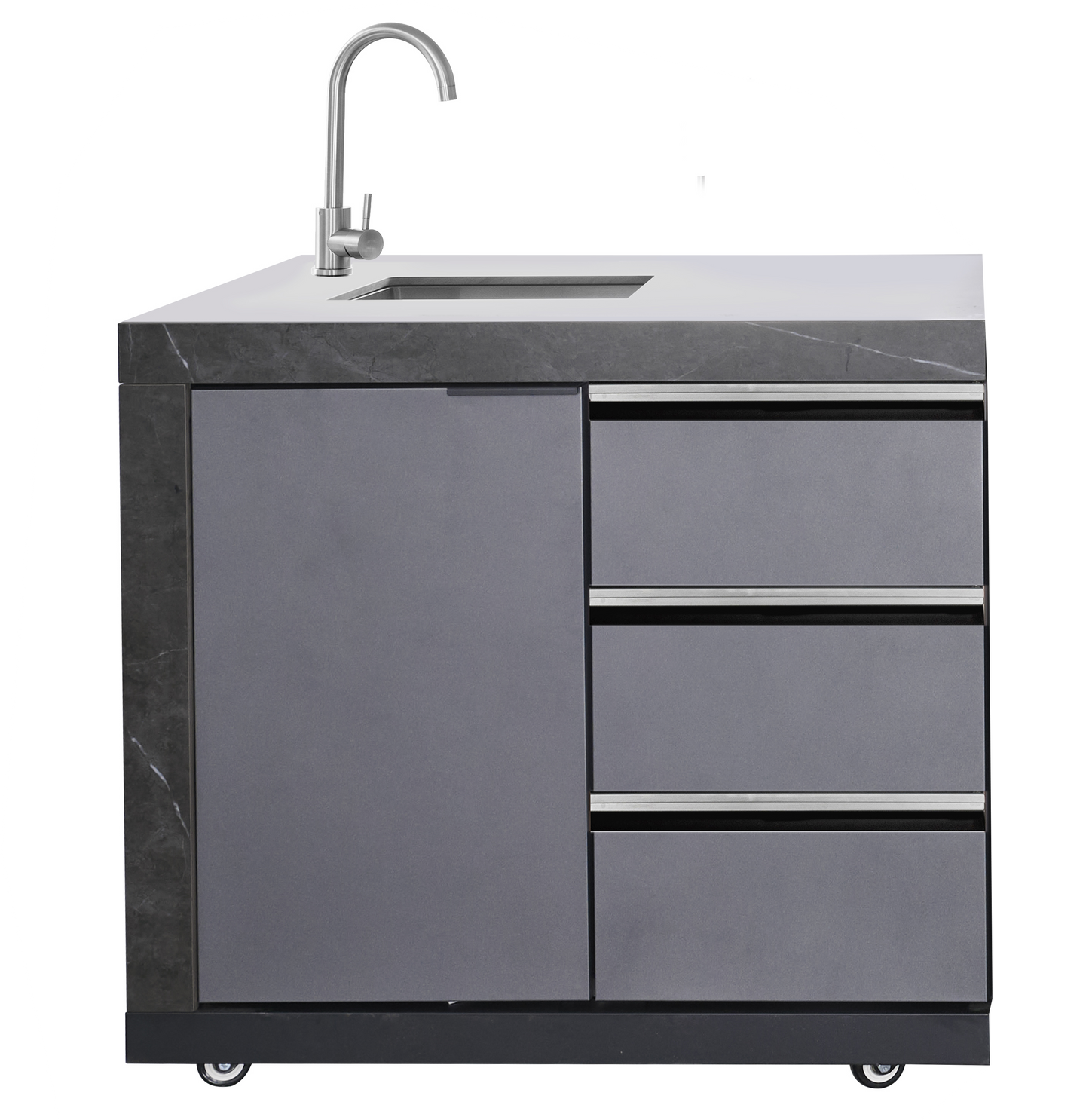 LHS SINKDRAW MODULE | Rockpool Charcoal Raised Hood BBQ Kitchen + 3 CUPBOARD DOORS