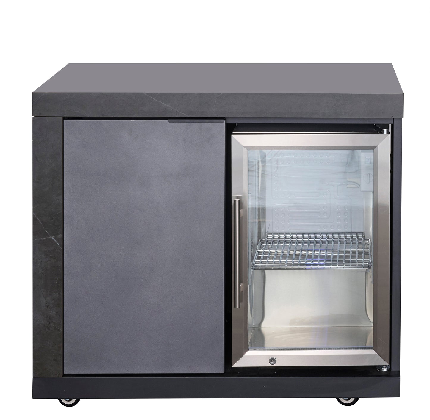 LHS STORAGE&FRIDGE COMBO | Rockpool Charcoal Raised Hood BBQ Kitchen