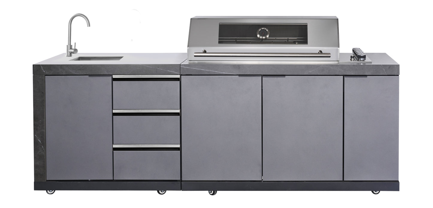 LHS SINKDRAW MODULE | Rockpool Charcoal Raised Hood BBQ Kitchen + 3 CUPBOARD DOORS