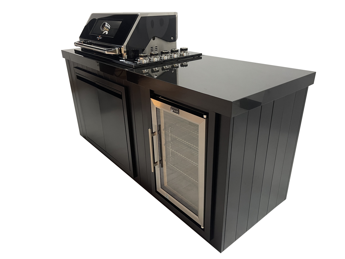Grill King Signature Series | 4B Drop In BBQ Kitchen Weather Resistant Cabinetry & Stone Tops Inc 1DR Fridge