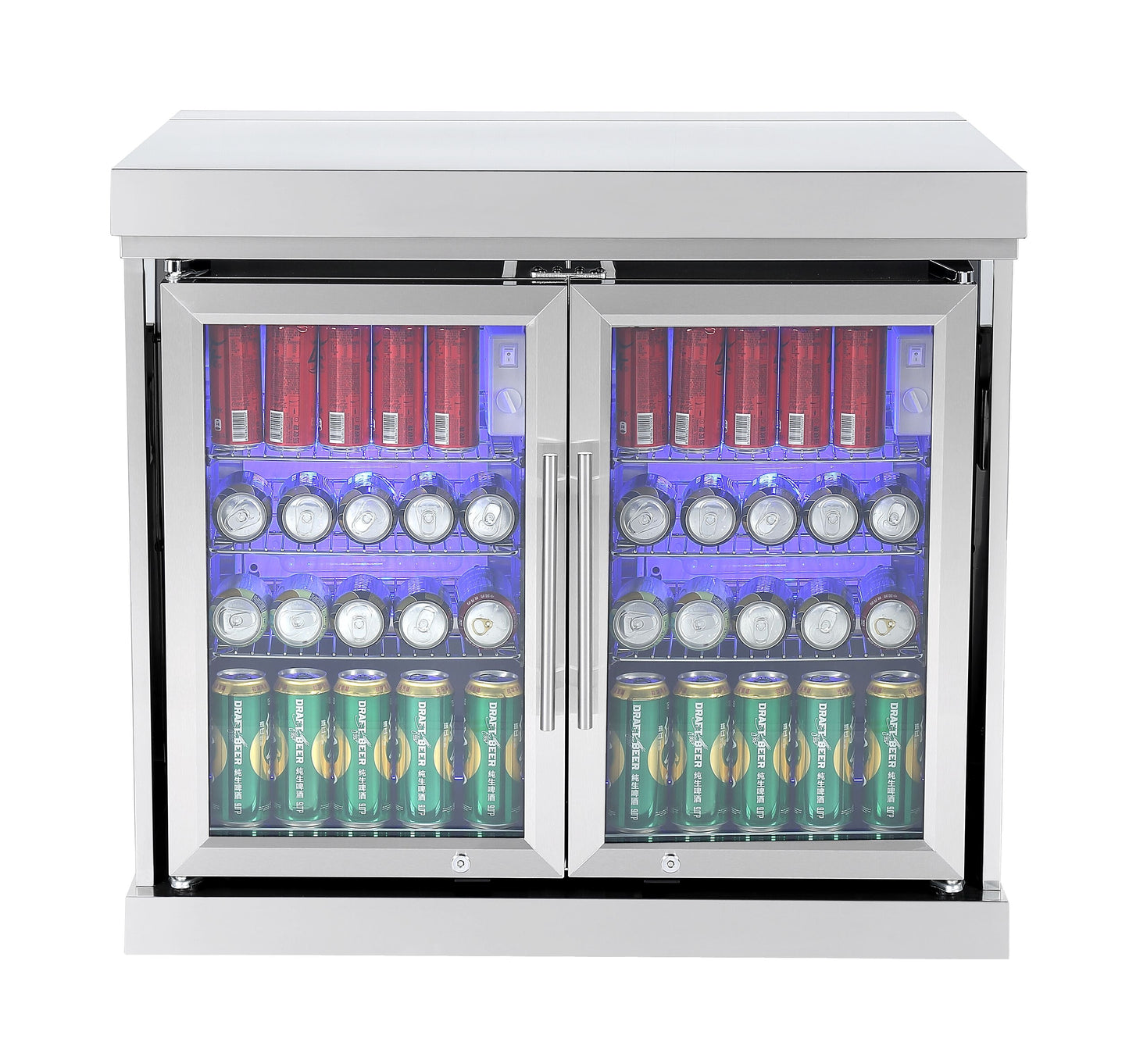Hurricane 6-Burner Outdoor Kitchen 304 Stainless Steel BBQ Package Inc Triple Fridge, Sink, 3 Drawer Storage, Side Wok & Rear Infrared Burner