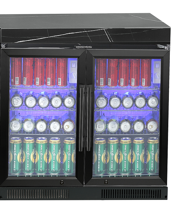 ROCKPOOL BLACK BENCHTOP & 208L Fridge