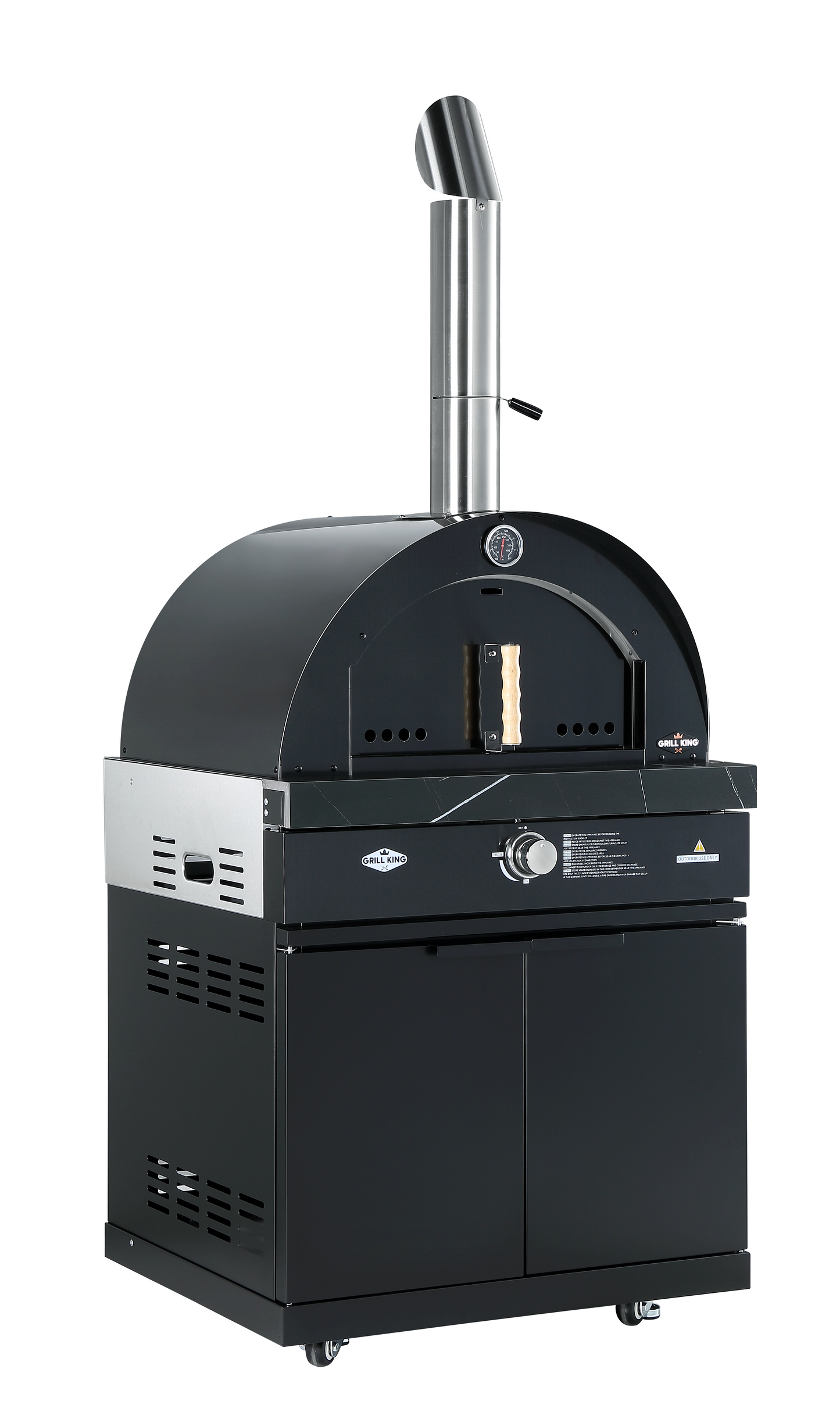 Grill King Rockpool 4 Burner Drop-In BBQ Kitchen Package - Black Stainless, Stone Benchtops