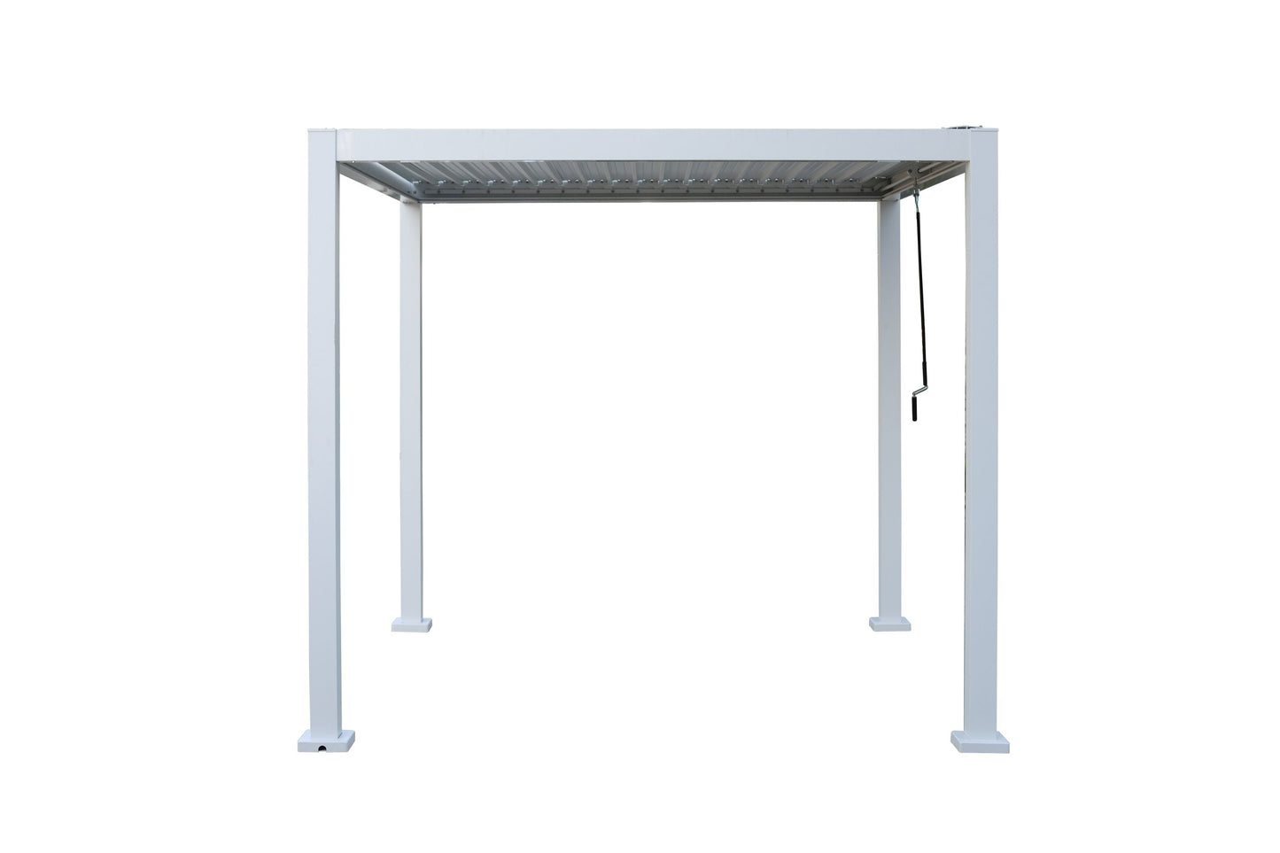 GazeboMate 2.4x2.4M White Semi Permanent Louvred Gazebo Heavy Duty Wind Resistant