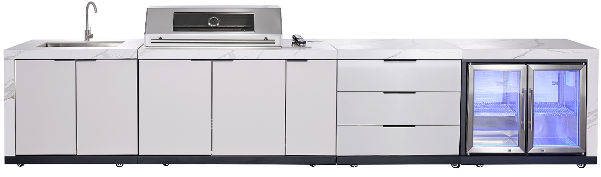 3 Draw Storage Module 580MM Suits Rockpool White Teppanyaki Grills