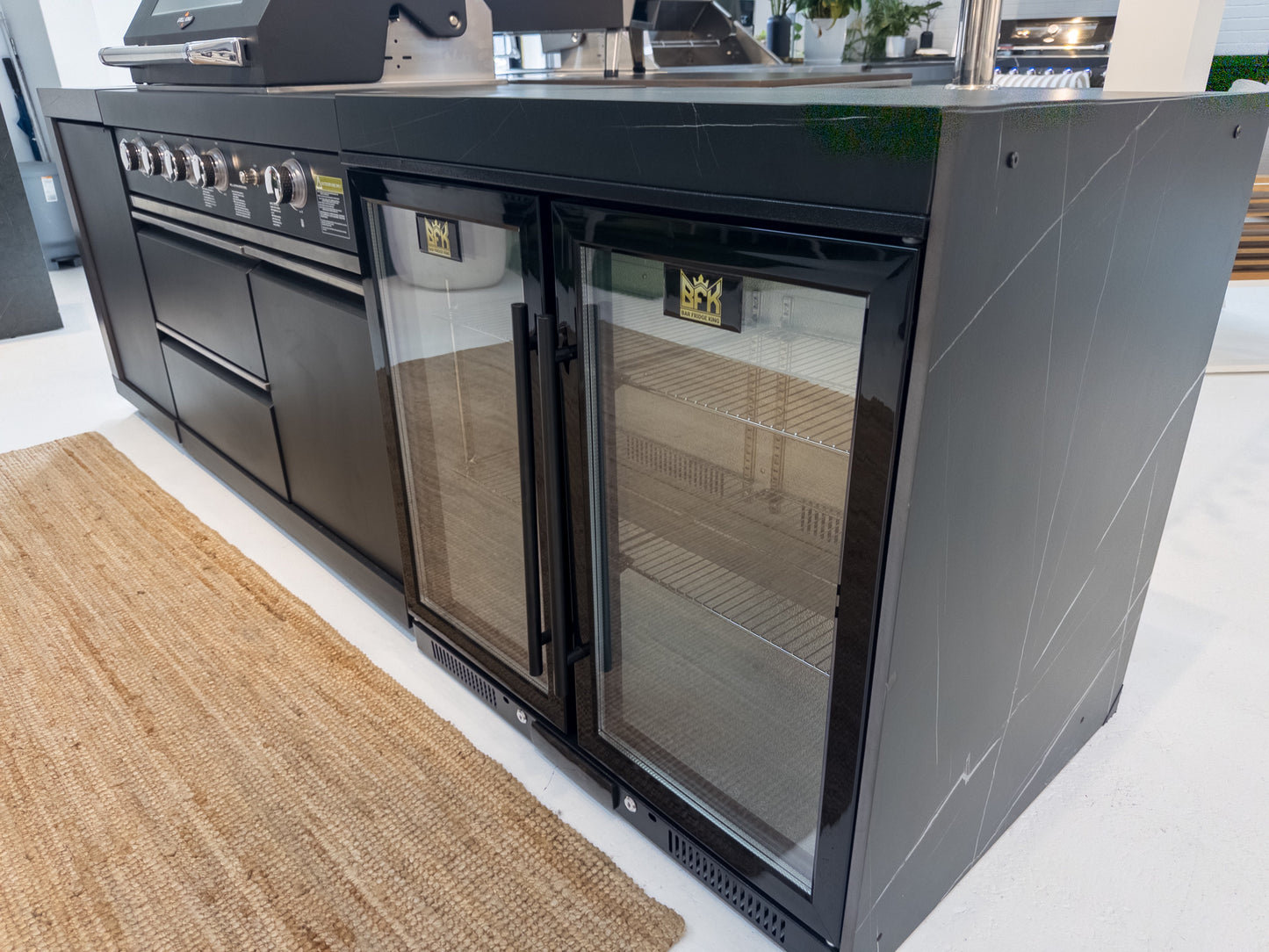 Floor Stock Rockpool 4 Burner + Wok BBQ Kitchen Package | Inc Sink + 208L Bar Fridge