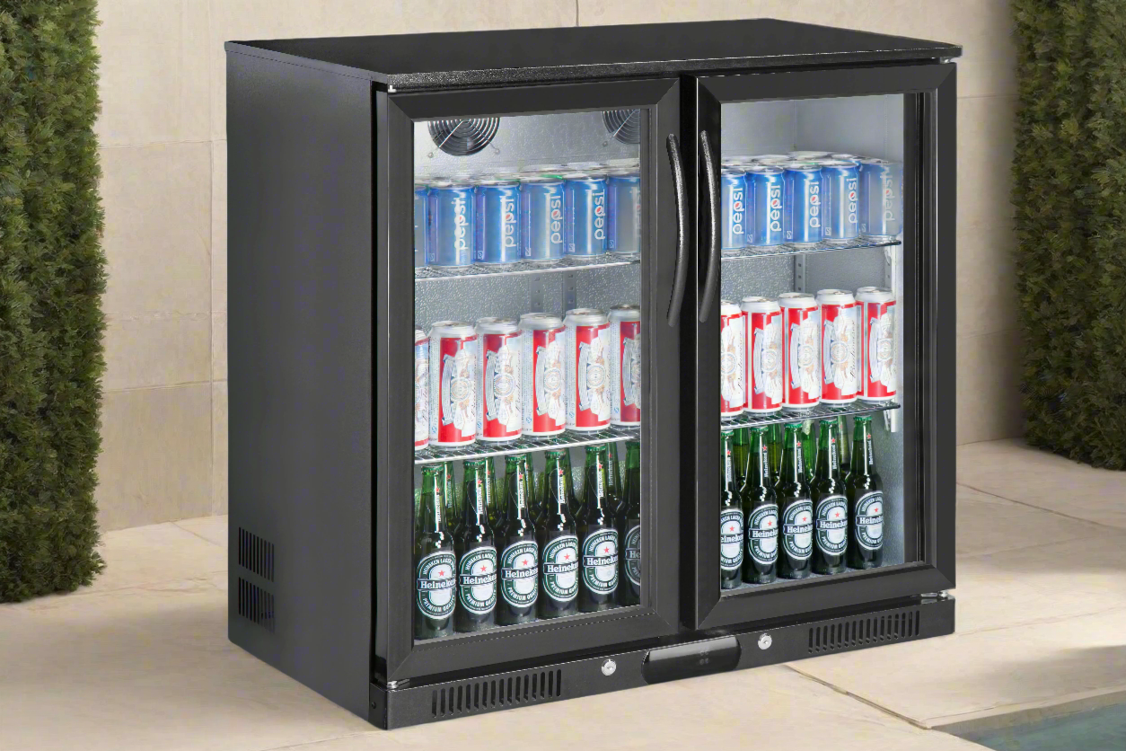 Kingsley BBQ Benchtop Fridge Module & 208L Black Stainless Steel Fridge Integration
