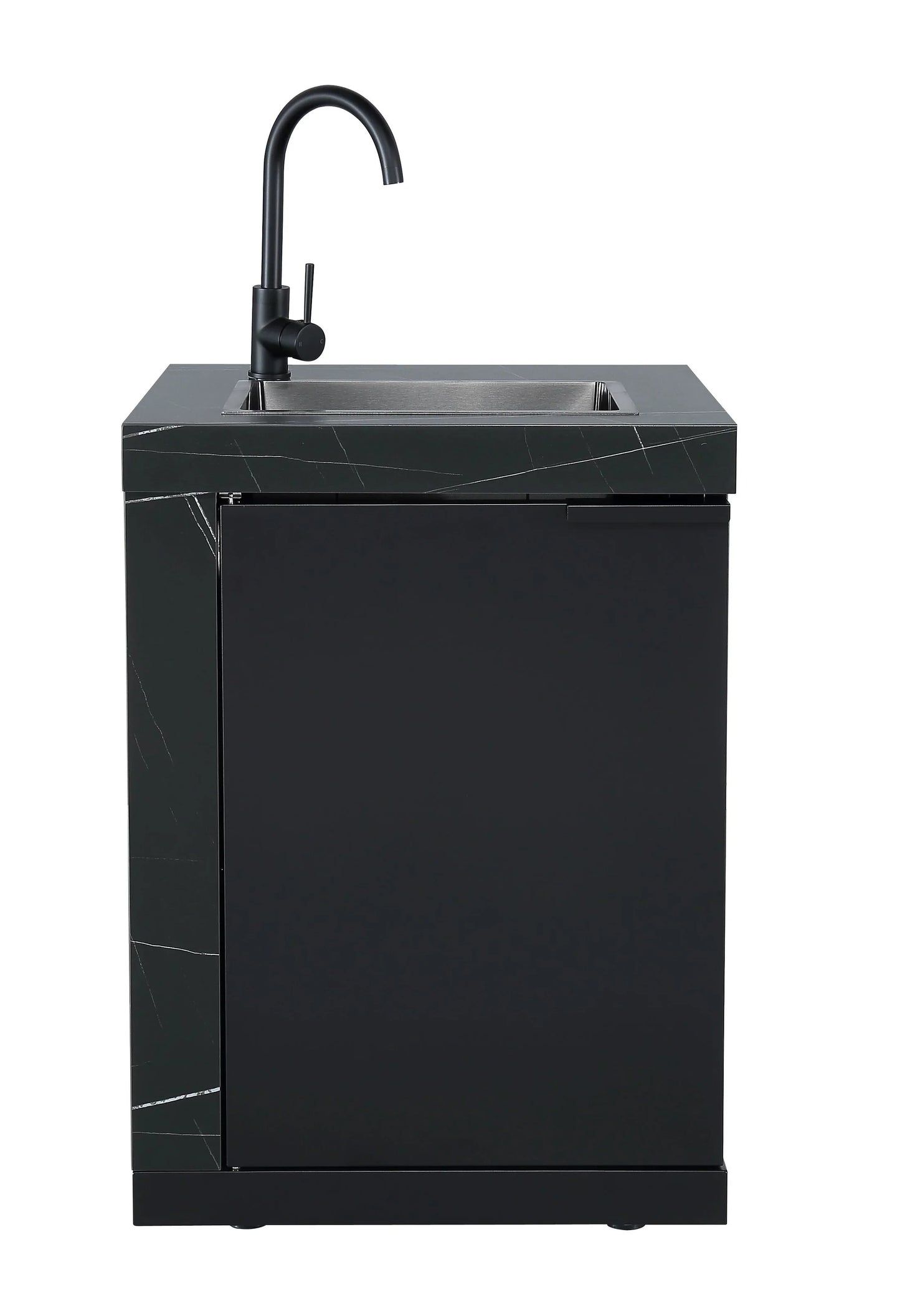 Rockpool Black BBQ Kitchen Package Suit Beefeater 5 Burner 1200, Fridge And Sink Outdoor BBQ Kitchen Package