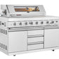 Hurricane 6-Burner Outdoor BBQ Kitchen + 188L Kegerator : Stainless Steel, Fridge, Sink, Height Adjustable