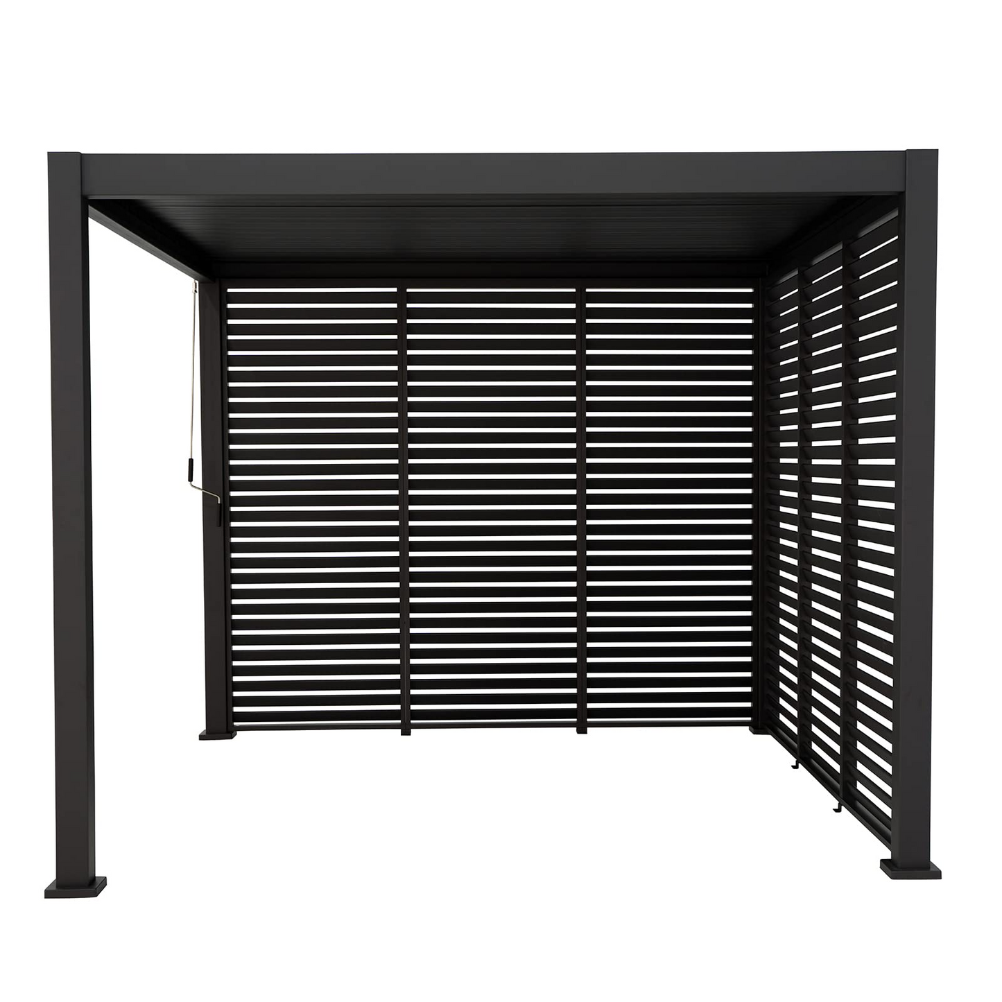 Aluminum Louvered Wall, Side Shade Privacy Screen Panel Suitable for GazeboMate Pergola Gazebo | Pergola NOT Included. (Charcoal)