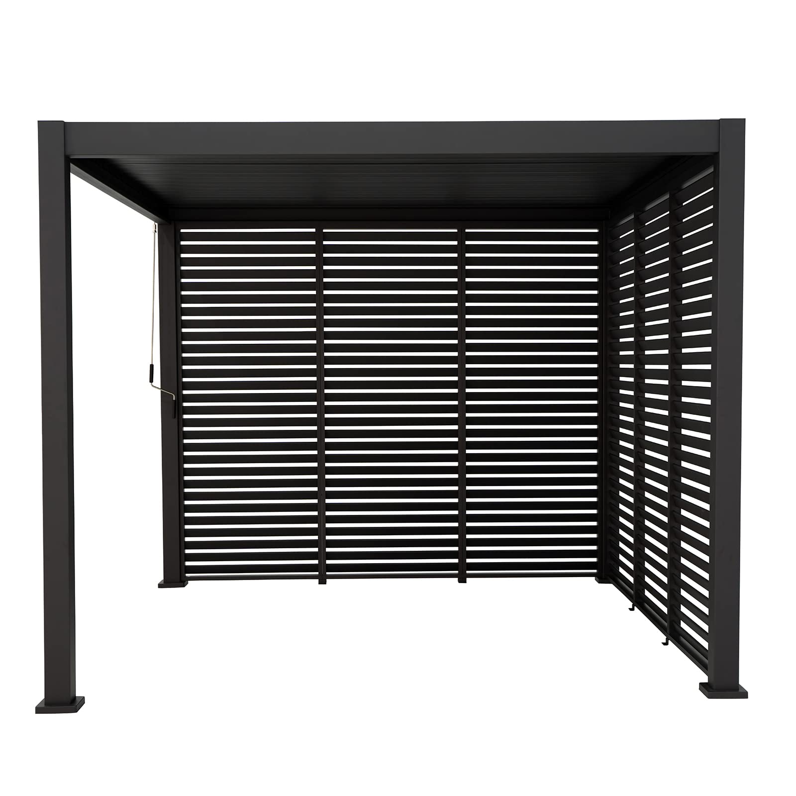 Aluminum Louvered Wall, Side Shade Privacy Screen Panel Suitable for GazeboMate Pergola Gazebo | Pergola NOT Included. (Charcoal)