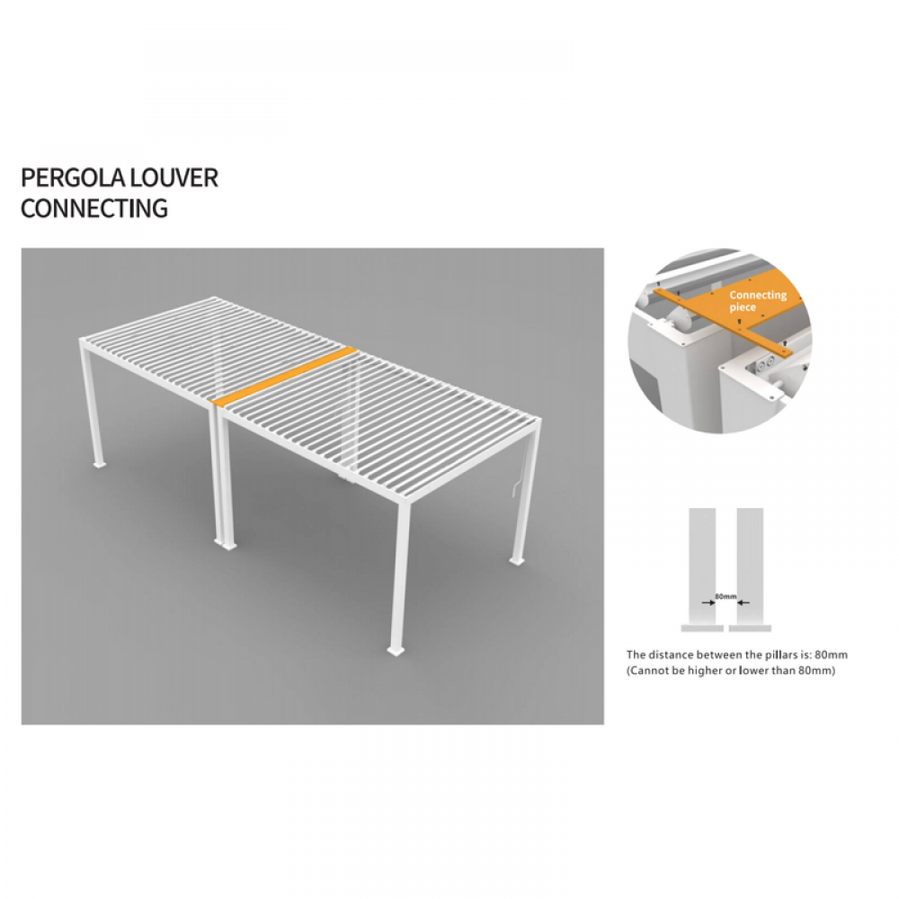 GazeboMate Monument 3M x 6M Semi Permanent Louvered Gazebo Aluminium Pergola Monument Heavy Duty Wind Resistant