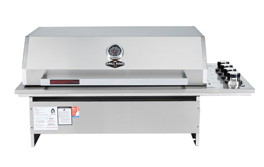 Grill King Signature Series | 4B Drop In BBQ Kitchen Weather Resistant Cabinetry & Stone Tops Inc 1DR Fridge