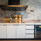 White Stone 4B Drop In BBQ Kitchen Package with Stone Benchtops, Hampton Waterfall Design