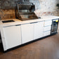 White Stone 4B Drop In BBQ Kitchen Package with Stone Benchtops, Hampton Waterfall Design