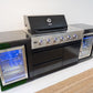 L Shape Black 304SS 4 Burner + Wok BBQ Kitchen Inc Wok & Rear Infrared Burner, Fridge & Sink