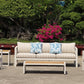 5-Piece Modern Outdoor Lounge Furniture Set Inc 3-Seater Day Bed, Coffee Table, Side Table & 3+1+1