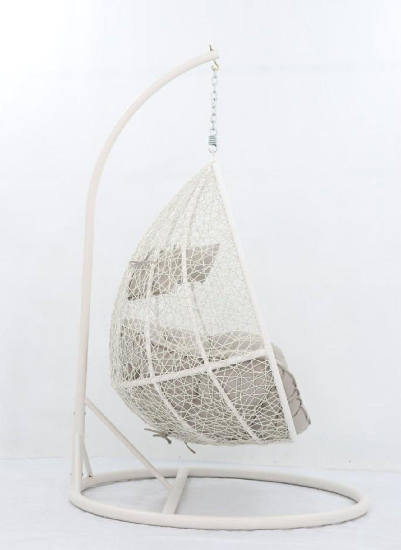 WHITE DOUBLE SEATER HANGING EGG CHAIR