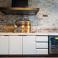 White Stone 4B Drop In BBQ Kitchen Package with Stone Benchtops, Hampton Waterfall Design