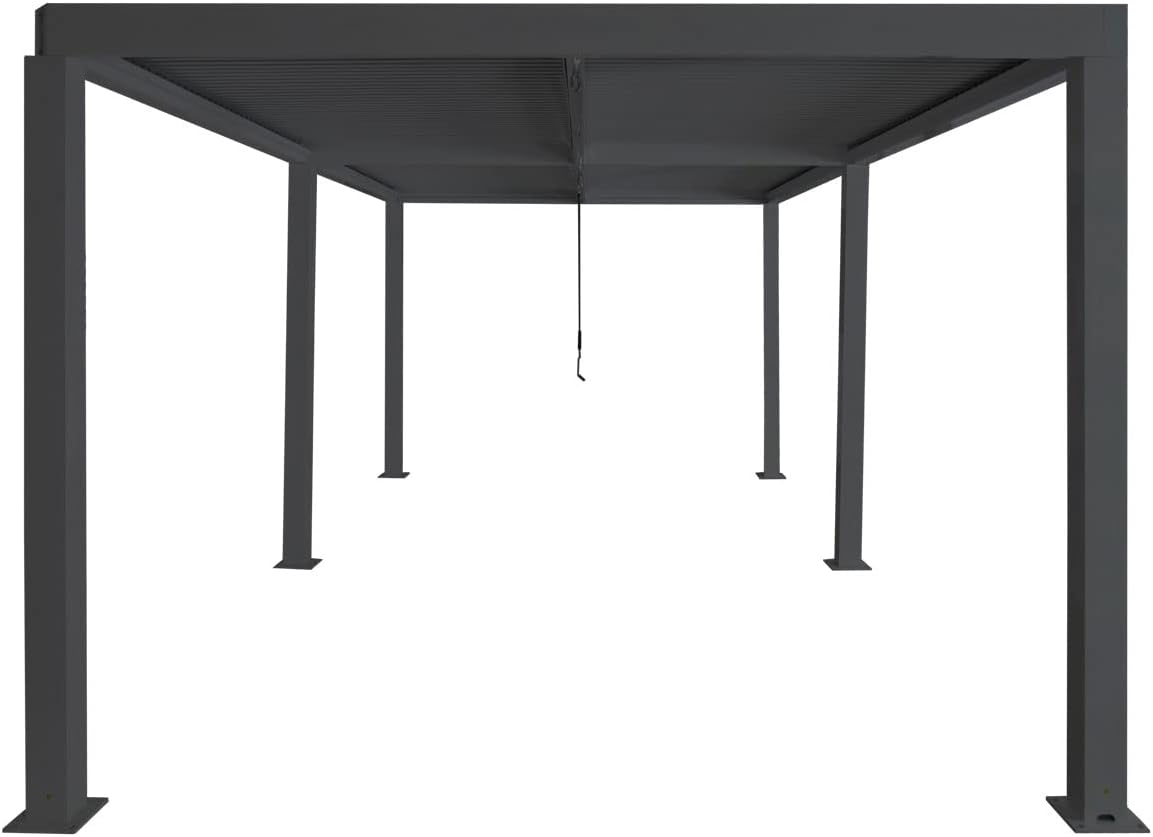 GazeboMate 4M x 6M Semi Permanent Louvered Gazebo Monument Aluminium Heavy Duty Wind Resistant