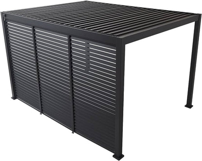 test rey 1 Aluminum Louvered Wall, Side Shade Privacy Screen Panel Suitable for GazeboMate Pergola Gazebo | Pergola NOT Included. (Charcoal)