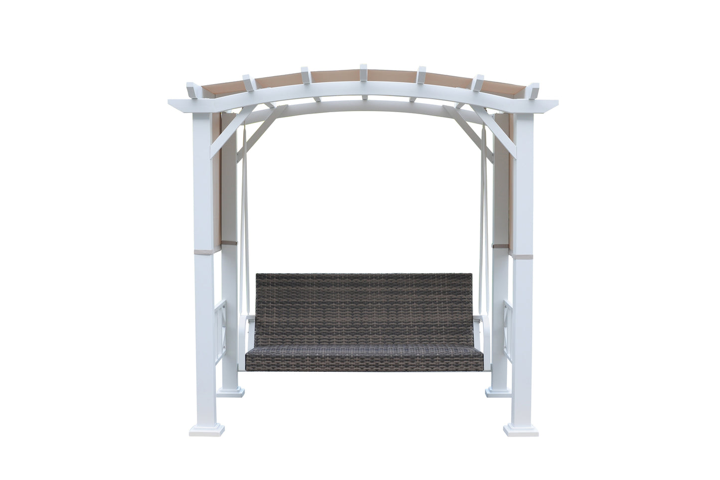 GazeboMate White Galvanized Steel Daybed Pergola Swing 2.25x1.67xH2m