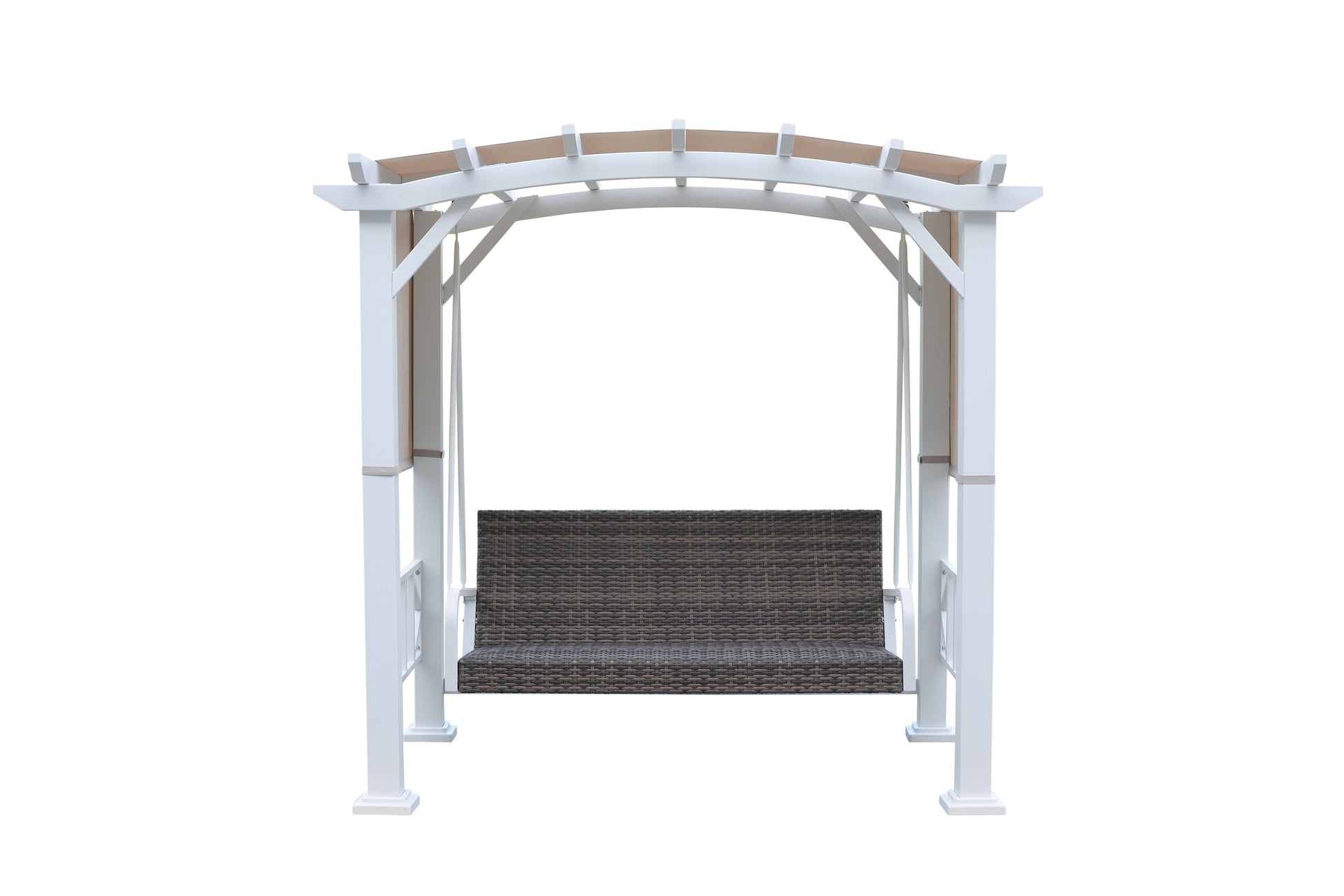 GazeboMate White Galvanized Steel Daybed Pergola Swing 2.25x1.67xH2m