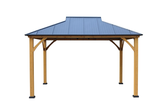 GazeboMate Adventure 3.66x4.28M Galvanized Steel & Cedar Wood Gazebo