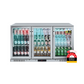 Tropical Rated Triple Glazed 3-Door Commercial Glass Bar Fridge Beer Cooler Under Counter Wine Fridge 318L