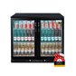 Tropical Rated Triple Glazed 208L Double Door Under-bench Commercial Bar Wine Fridge Drinks Chiller in Black