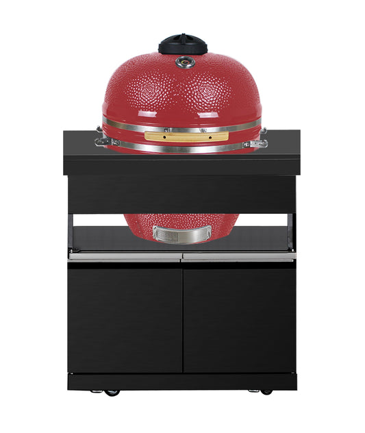 Kingsley 27” Smoker Module Inc Black 304 SS Cabinet, Trolley With Castors