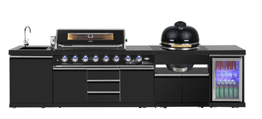 Kingsley 27” Smoker Module Inc Black 304 SS Cabinet, Trolley With Castors