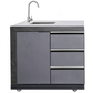 LHS SINKDRAW MODULE | Rockpool Charcoal Raised Hood BBQ Kitchen + 3 CUPBOARD DOORS