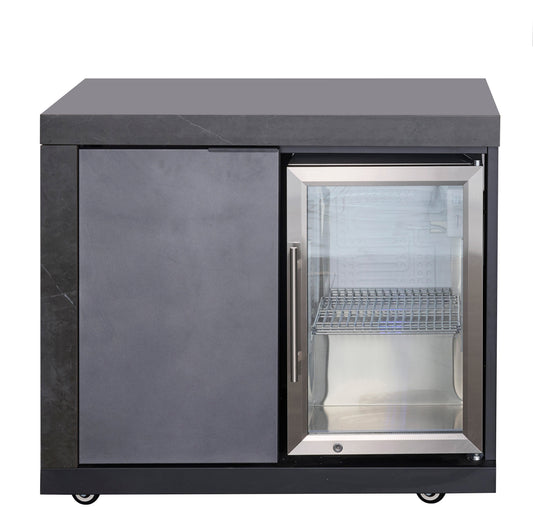 LHS STORAGE&FRIDGE COMBO | Rockpool Charcoal Raised Hood BBQ Kitchen