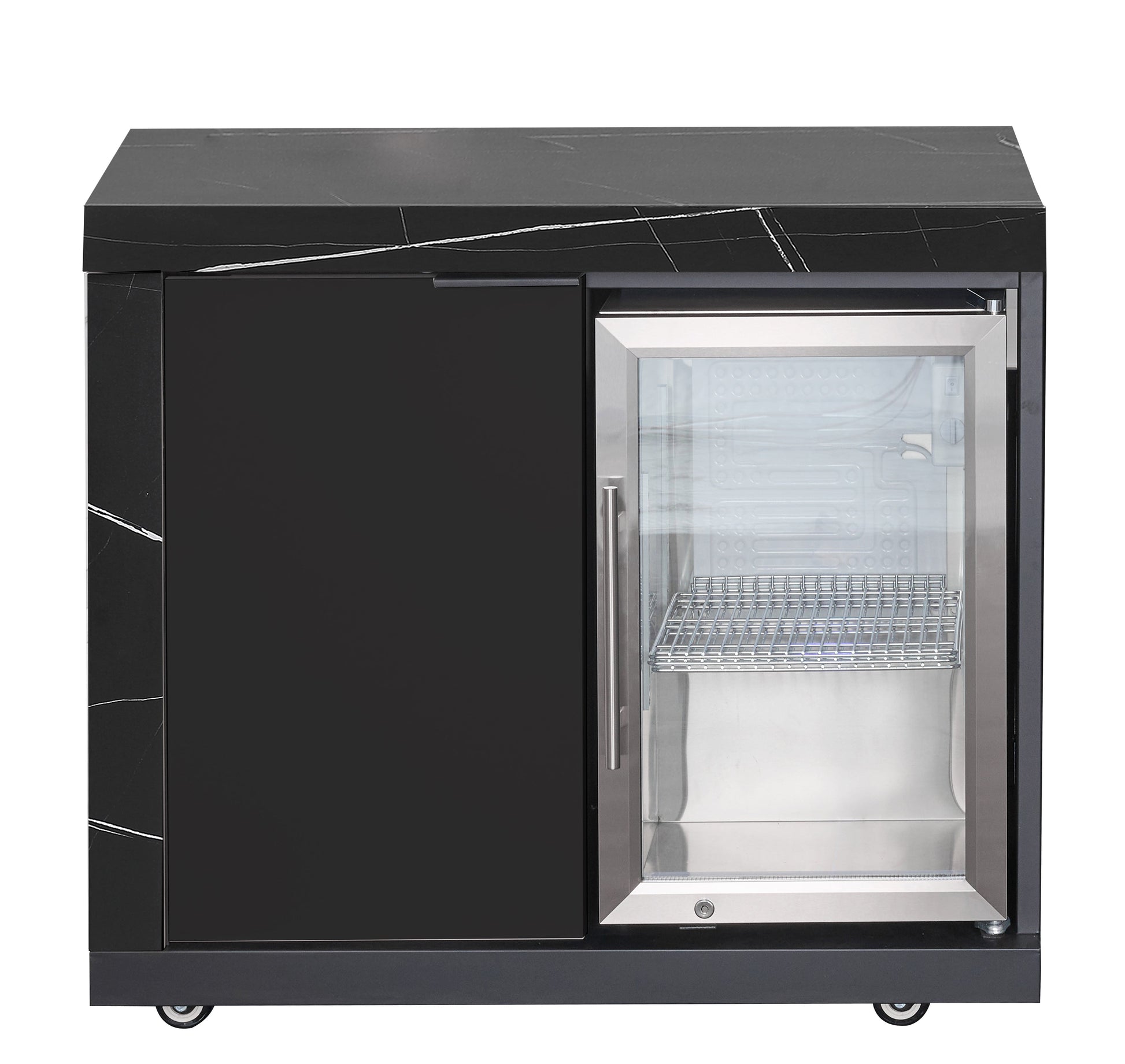 LHS STORAGE&FRIDGE COMBO | Rockpool Black Raised Hood BBQ Kitchen