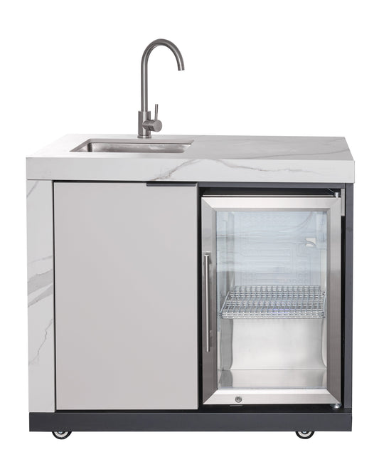 LHS SINK&FRIDGE COMBO | Suits Rockpool White 4 Burner High Square Hood Compact Module