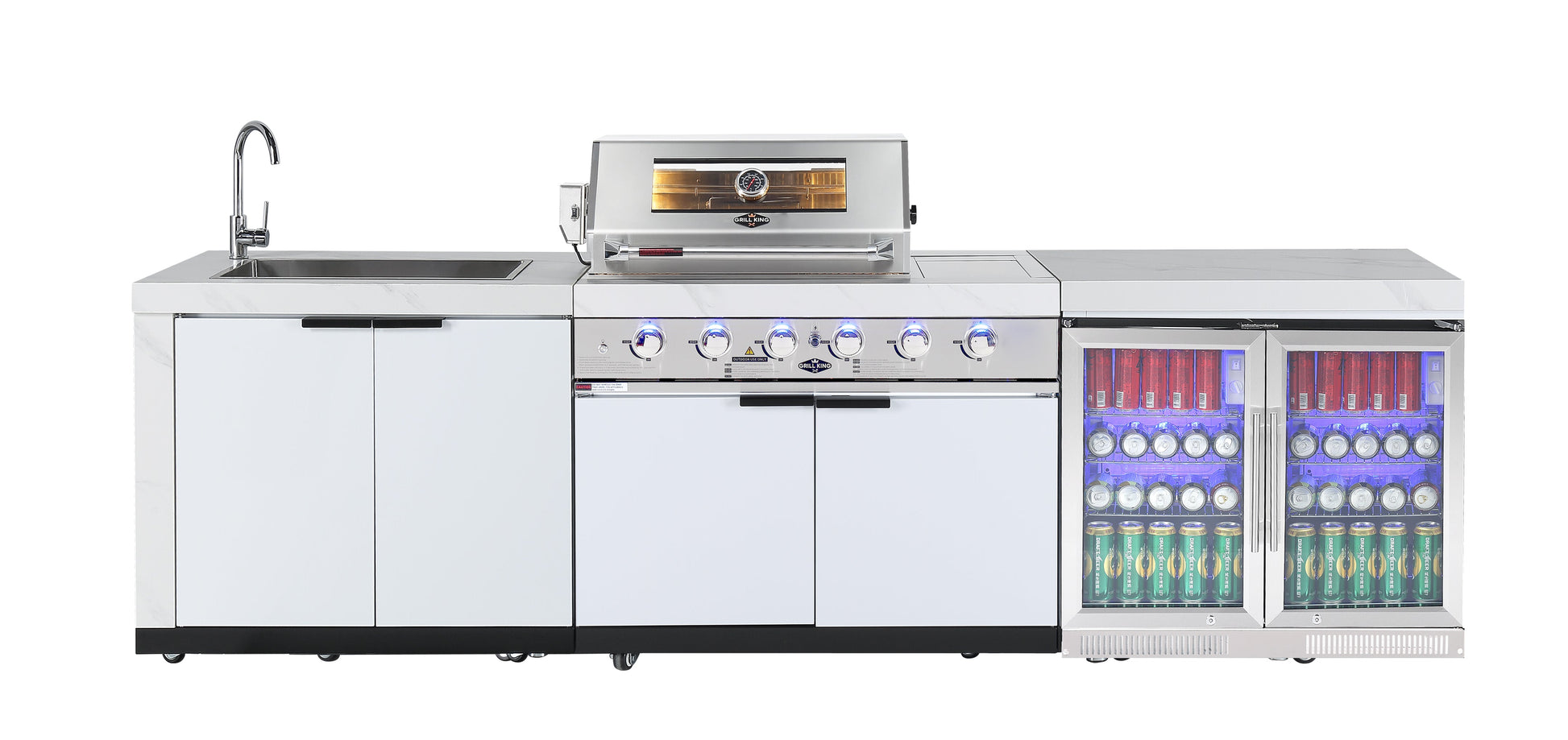 ROCKPOOL WHITE BENCH TOP INCLUDE 208L BAR FRIDGE