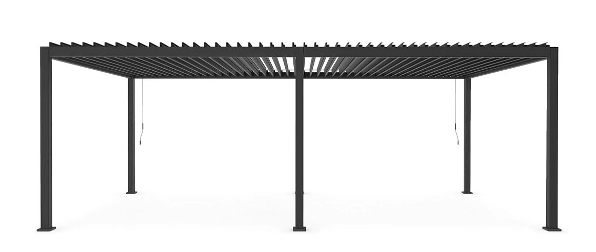 GazeboMate Combo Deal: Charcoal 3.6M x 7.2M Louvered Gazebo + Louvered Side Panel Slat Wall