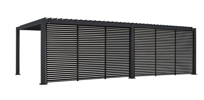 test rey 1 GazeboMate Combo Deal: Charcoal 3.6M x 7.2M Louvered Gazebo + Louvered Side Panel Slat Wall