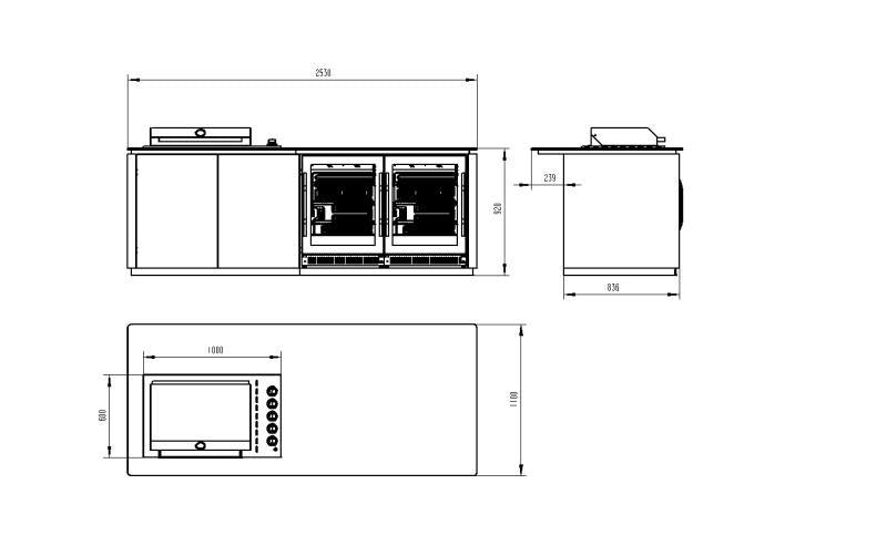 Grill King Bella 4B Drop In | Twin Fridge Alfresco Outdoor BBQ Kitchens Island High Grade White Stone Designer BBQ Inc 2 DR Fridge & BBQ Cover