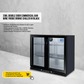 Tropical Rated Triple Glazed 208L Double Door Under-bench Commercial Bar Wine Fridge Drinks Chiller in Black