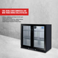 Tropical Rated Triple Glazed 208L Double Door Under-bench Commercial Bar Wine Fridge Drinks Chiller in Black