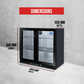 Tropical Rated Triple Glazed 208L Double Door Under-bench Commercial Bar Wine Fridge Drinks Chiller in Black