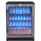 Grill King Signature Series Outdoor BBQ Kitchen Package – Rockpool Black Stone Bench-Top, Black Aluminium Cabinets | 4-Burner Built-In BBQ + Rotisserie + 150L Outdoor Fridge