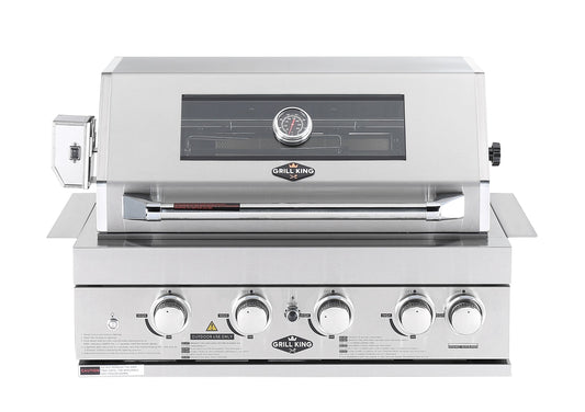 4 Burner Built-In BBQ With Rear Infrared Burner | 304 High Grade Stainless Steel, Blue LED Knobs