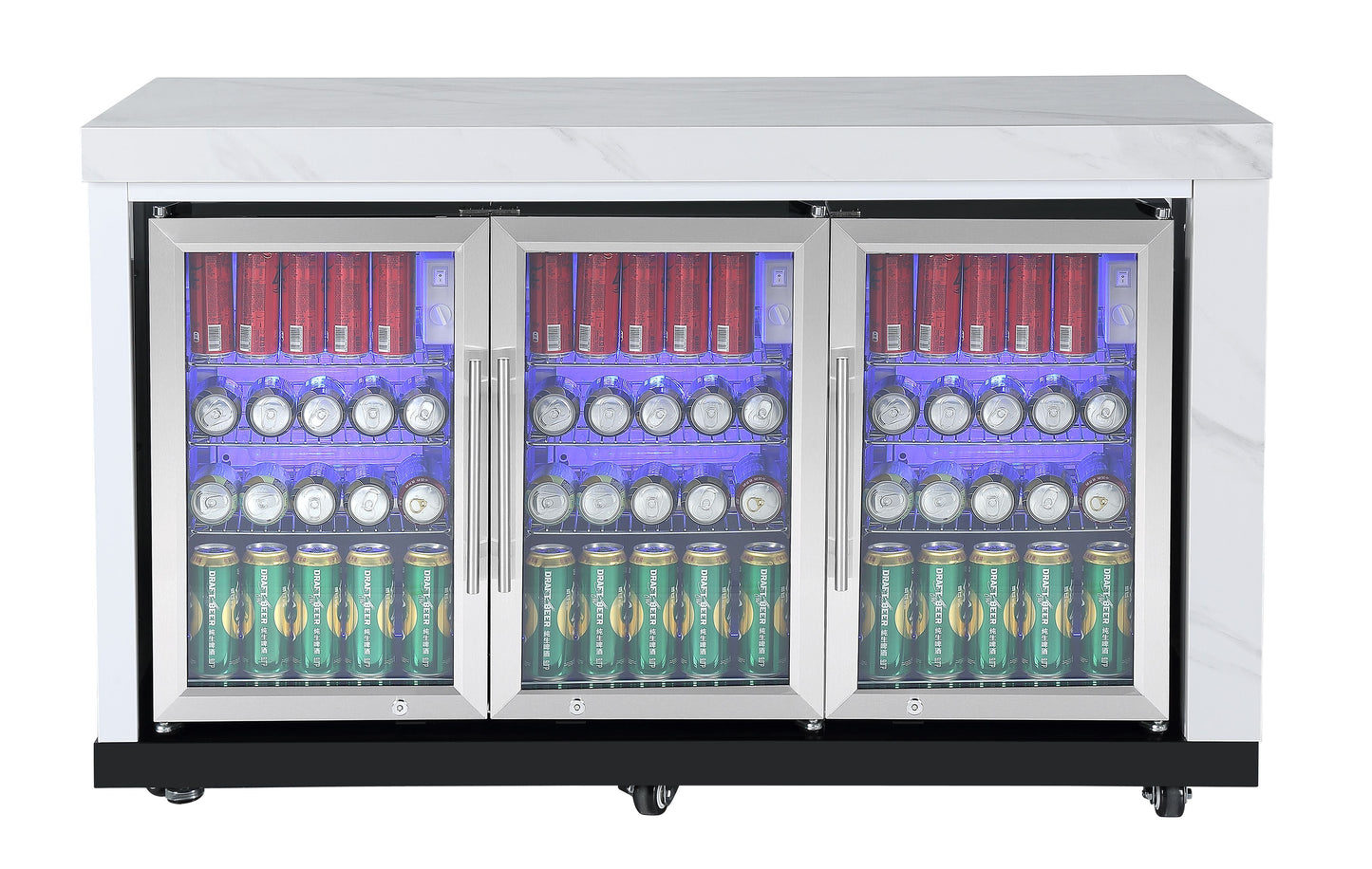 RockPool 200L 3DR Alfresco BBQ Kitchen Bar Fridge | Stone Bench Suits Rockpool BBQ Kitchens 3-Door Commercial Wine Bar Fridge Chiller Can Cooler
