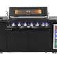 Rockpool Black 6 Burner Non Wok BBQ Module - LPG Plug Play, Rotisserie & Cover Included.