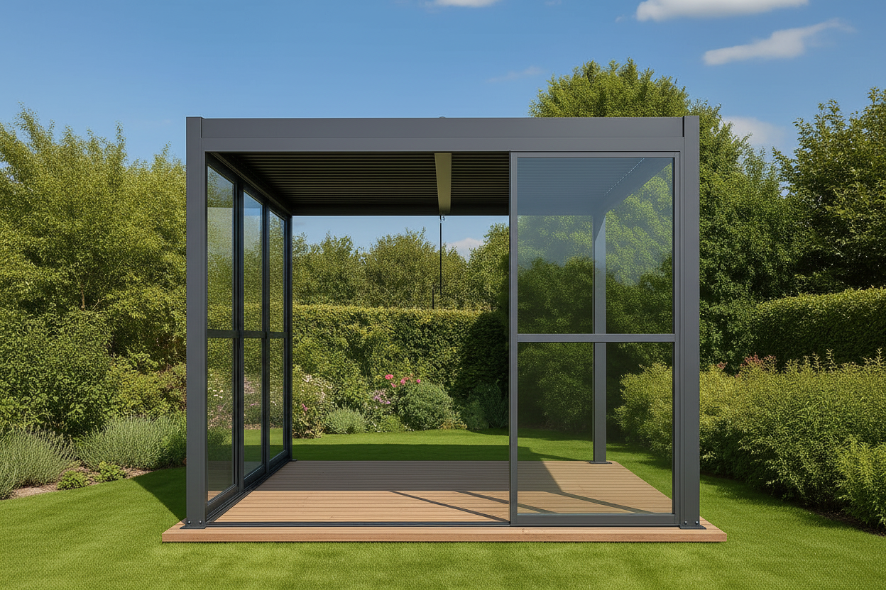 GazeboMate Pergola Sliding Door | Suits 2.4m GazeboMate Louvered Gazebo